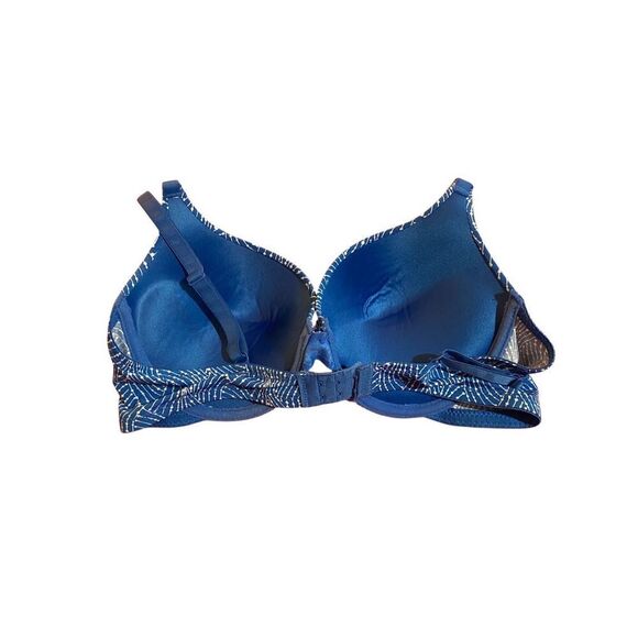 Pink K Victoria Secret Blue & White Underwire Everyday Bra 36 C - Picture 3 of 4